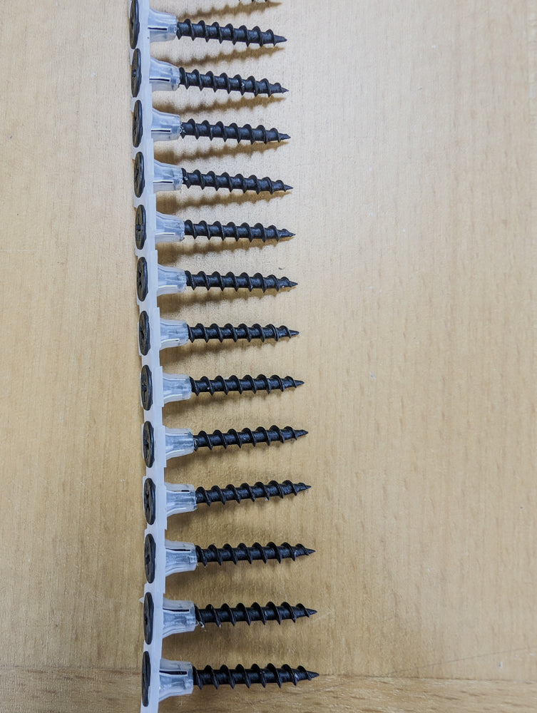 #6 x 1 5/8 Proferred Phillips Bugle Head Collated Coarse Thread Drywall Screws Black Phosphate - Carton (10000)
