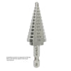 #2 HSS Quick Change Hex Shank Step Drill Bit, (3/16" - 1/2" by 1/16"), VAC2HEX