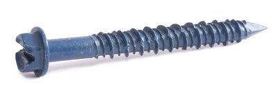 1/4 x 2 3/4 Slotted Hex Hi-Low Thread Concrete Screws Blue Ceramic Coated (1000) - FMW Fasteners