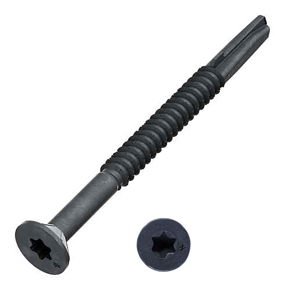 #14 x 3 Strong-Drive® TF WOOD-TO-STEEL Screw (Collated) Drive T30 6-Lobe Black Phosphate - Pack (750)