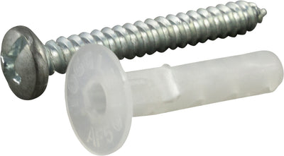 (AF8™) 5/16 ALLIGATOR® Anchor w/ Flange with #12 x 1 3/4 Combo Pan Self Tapping Screws Zinc (20 Pcs) - FMW Fasteners