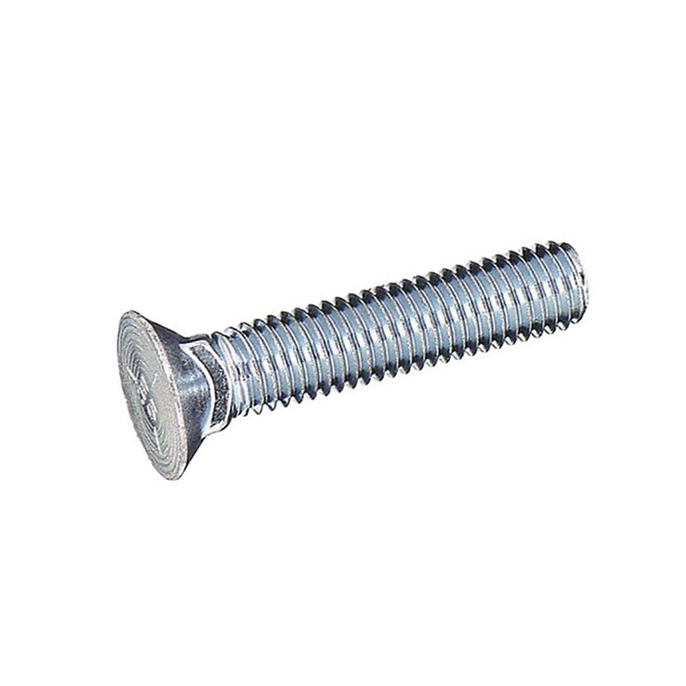 1/2-13 x 1 1/4 Grade 5 Plow Bolt No. 3 Head Fully Threaded Zinc Plated - Bulk (450)