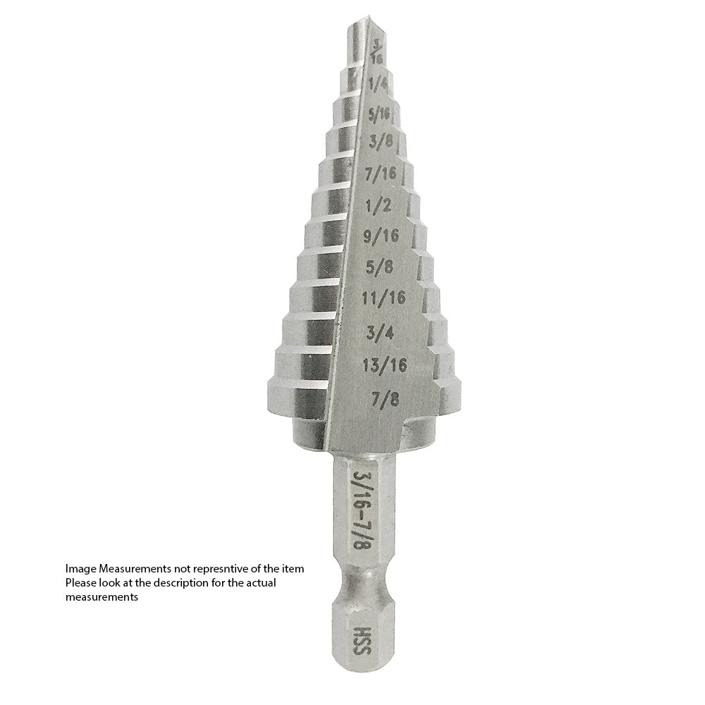 Debit Bit #2 HSS Quick Change Hex Shank Step Drill Bit, (3/16