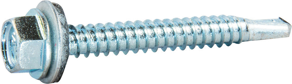 8-18 x 1/2 Hex Washer Head Self Drilling Screw w/ Neo Washer Zinc Plated - FMW Fasteners