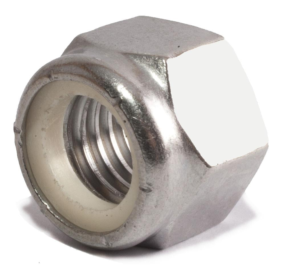 M3-.5 DIN 985 Nylon Insert Locknuts A2 Stainless Steel - Metric