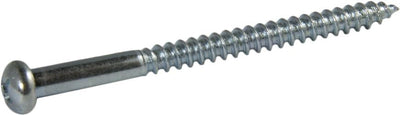 10 x 1 1/4 Phillips Round Head Wood Screw Zinc Plated - FMW