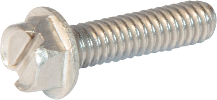 10-32 x 3/8 Slotted Hex Washer Head Machine Screw 18-8 Stainless Steel - FMW Fasteners