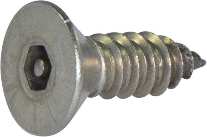 14 x 3/4 Tamper Resistant Hex Flat Head Socket Sheet Metal Screw 18-8 Stainless Steel (5/32) - FMW Fasteners