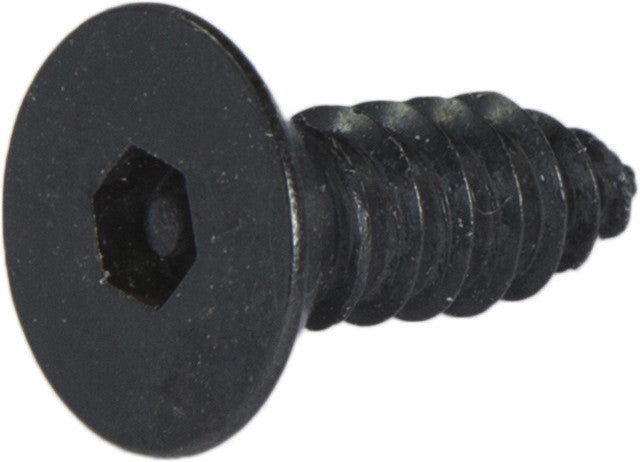 6 x 1 1/4 Tamper Resistant Hex Flat Head Socket Sheet Metal Screw Steel Black (1/8) - FMW Fasteners