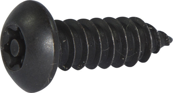 10 x 1 Tamper Resistant Torx Drive Button Head Sheet Metal Screw Steel Black (T-10) - FMW Fasteners