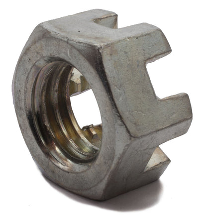 1/4-28 Slotted Hex Nut Zinc Plated - FMW Fasteners