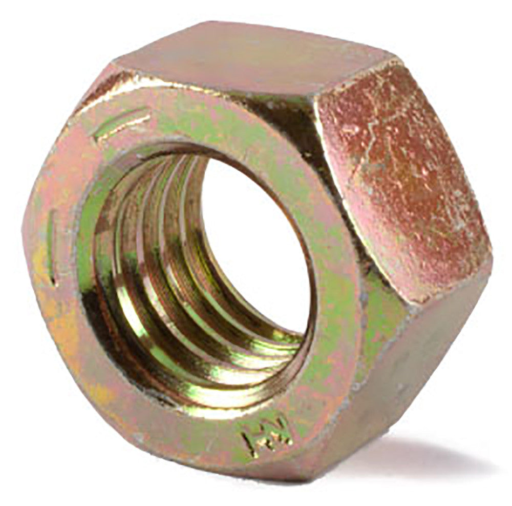 1-14 Grade 8 Finished Hex Nut Yellow Zinc Plated - FMW Fasteners