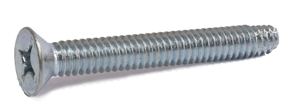 3/8-16 x 2 1/2 Phillips Flat Machine Screw Type F Zinc Plated - FMW Fasteners