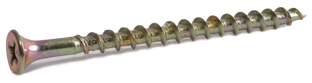 6 x 1 5/8 Phillips Bugle Decking Screws Yellow Zinc Plated - Carton (5000) - FMW Fasteners